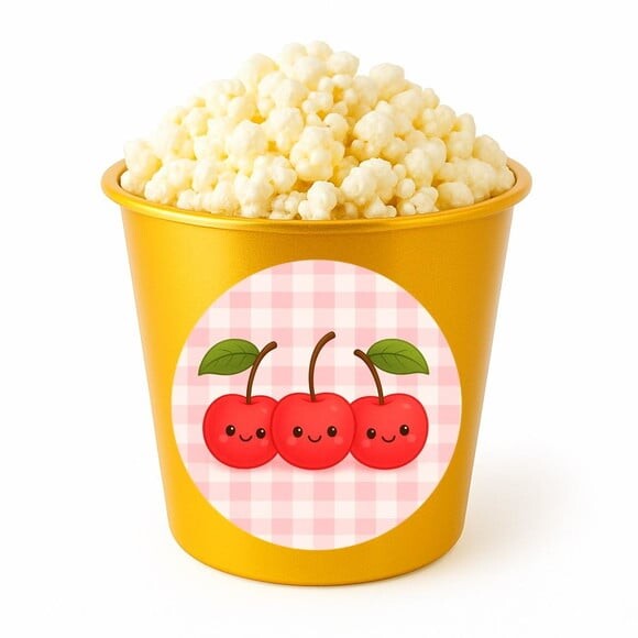 Balde de Pipoca Personalizado Infantil Cerejinha