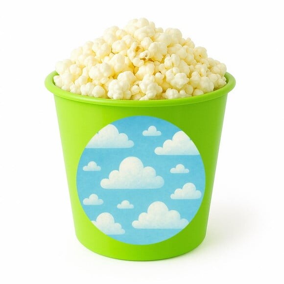 Balde de Pipoca Personalizado Infantil Céu Azul