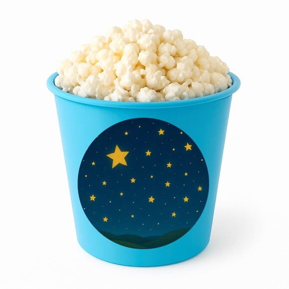 Balde de Pipoca Personalizado Infantil Céu Estrelado