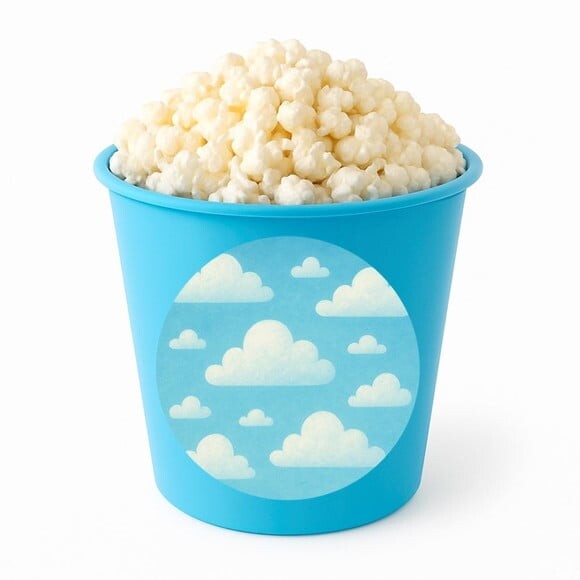 Balde de Pipoca Personalizado Infantil Céu Azul