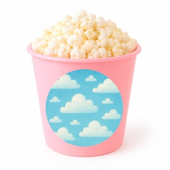 Balde de Pipoca Personalizado Infantil Céu Azul