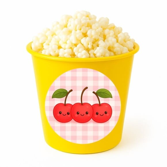 Balde de Pipoca Personalizado Infantil Cerejinha