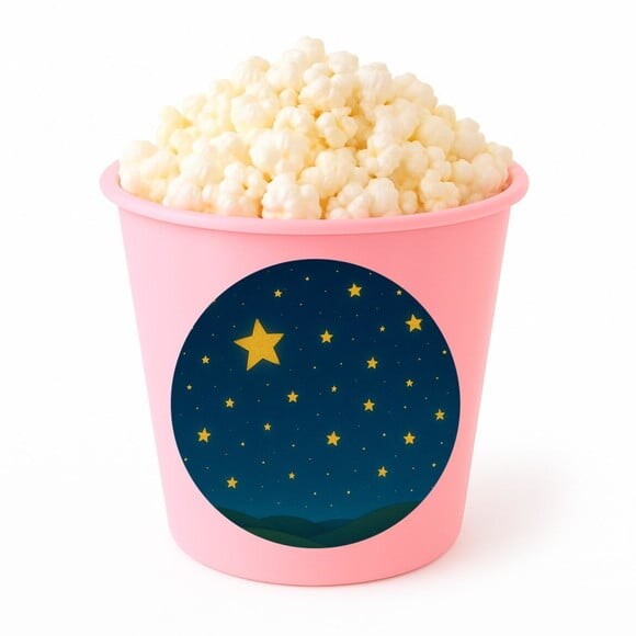 Balde de Pipoca Personalizado Infantil Céu Estrelado