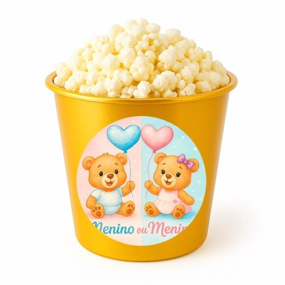 Balde de Pipoca Personalizado Infantil Chá de Revelação