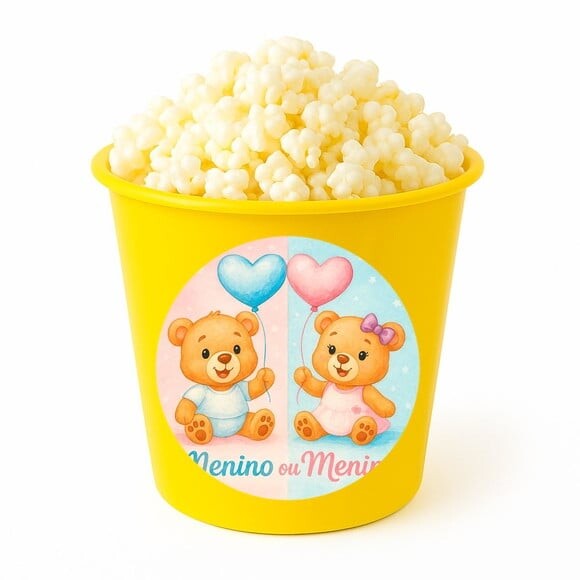 Balde de Pipoca Personalizado Infantil Chá de Revelação