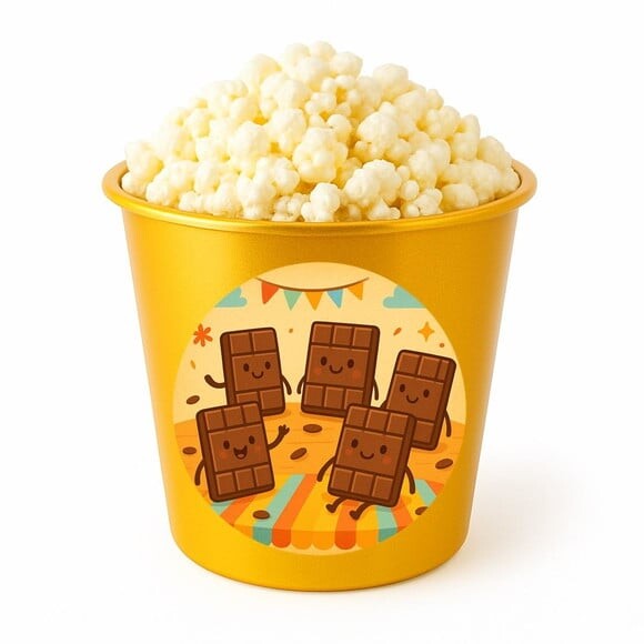 Balde de Pipoca Personalizado Infantil Chocolates