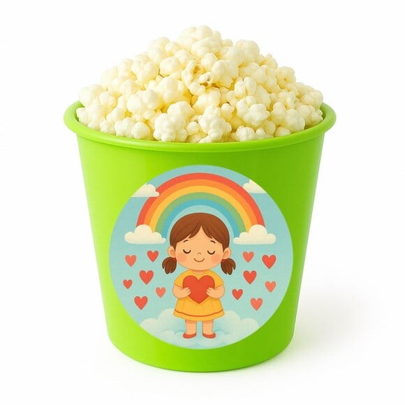 Balde de Pipoca Personalizado Infantil Chuva de Amor