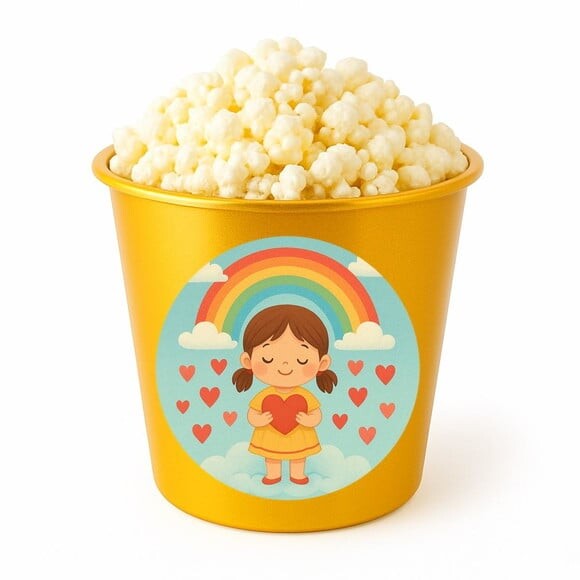 Balde de Pipoca Personalizado Infantil Chuva de Amor