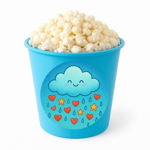 Balde de Pipoca Personalizado Infantil Chuva de Bênçãos