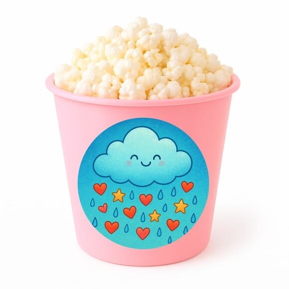 Balde de Pipoca Personalizado Infantil Chuva de Bênçãos