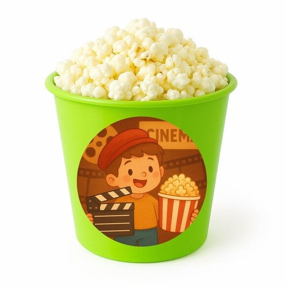 Balde de Pipoca Personalizado Infantil Cinema Antigo