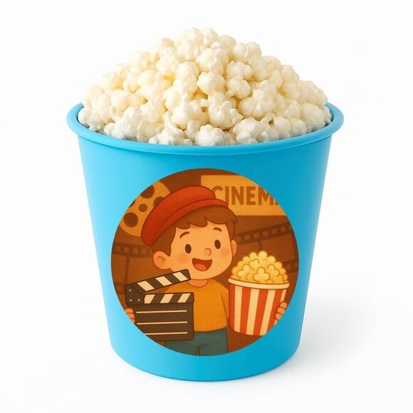 Balde de Pipoca Personalizado Infantil Cinema Antigo
