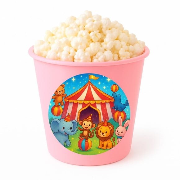 Balde de Pipoca Personalizado Infantil Circo Encantado