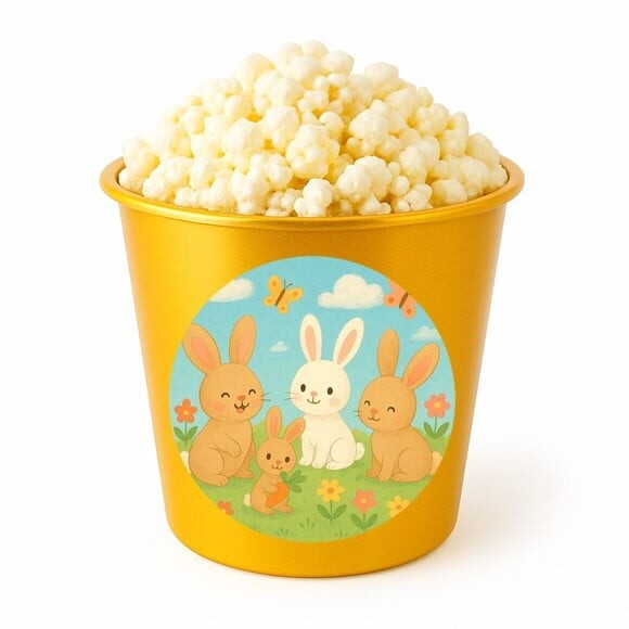 Balde de Pipoca Personalizado Infantil Coelhinhos