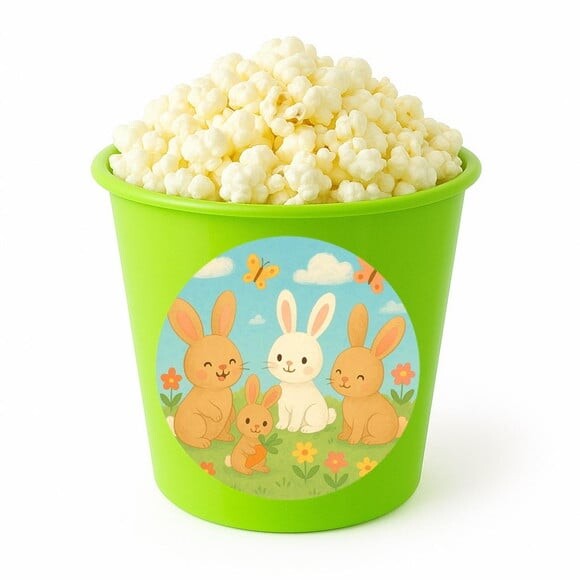 Balde de Pipoca Personalizado Infantil Coelhinhos