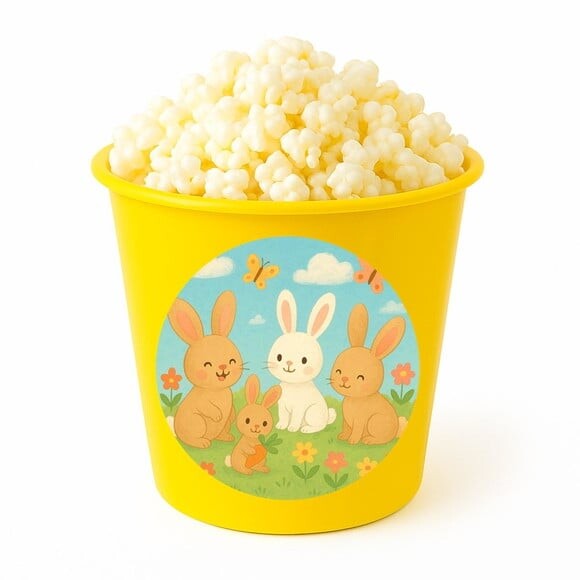 Balde de Pipoca Personalizado Infantil Coelhinhos