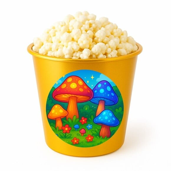 Balde de Pipoca Personalizado Infantil Cogumelos Mágicos