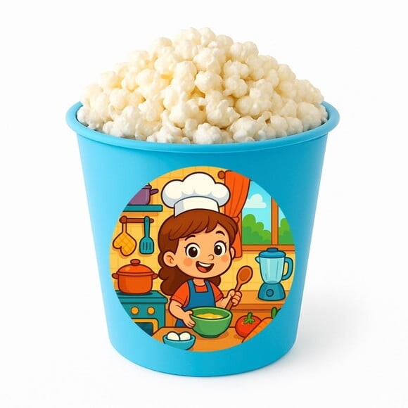 Balde de Pipoca Personalizado Infantil Cozinha Kids
