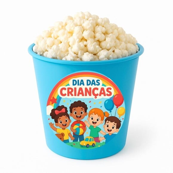 Balde de Pipoca Personalizado Infantil Dia das Crianças