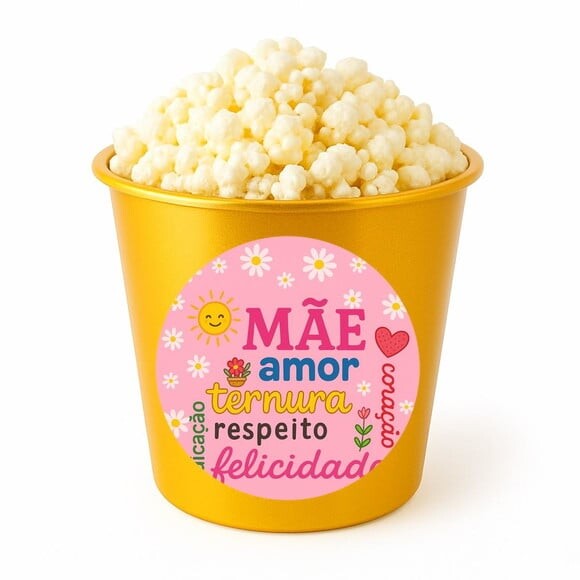 Balde de Pipoca Personalizado Infantil Dia das Mães