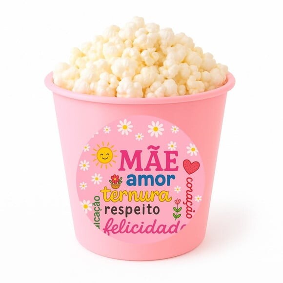 Balde de Pipoca Personalizado Infantil Dia das Mães