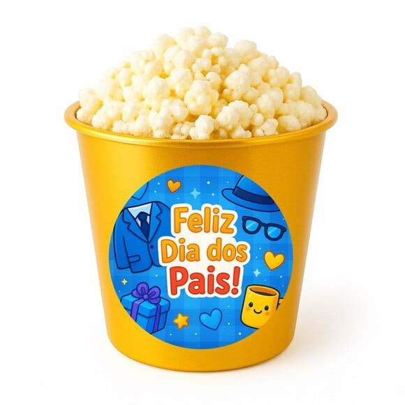 Balde de Pipoca Personalizado Infantil Dia dos Pais