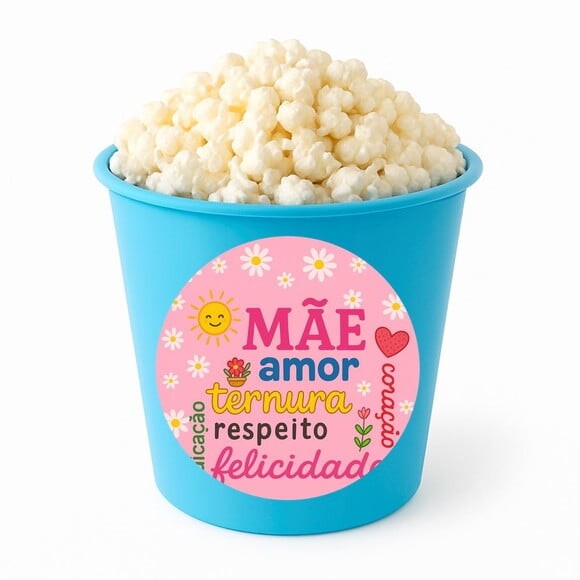 Balde de Pipoca Personalizado Infantil Dia das Mães