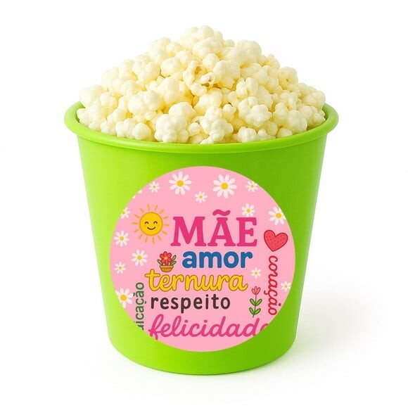 Balde de Pipoca Personalizado Infantil Dia das Mães