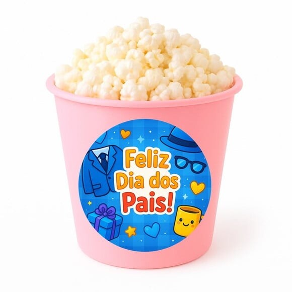 Balde de Pipoca Personalizado Infantil Dia dos Pais