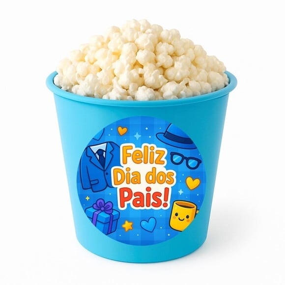 Balde de Pipoca Personalizado Infantil Dia dos Pais