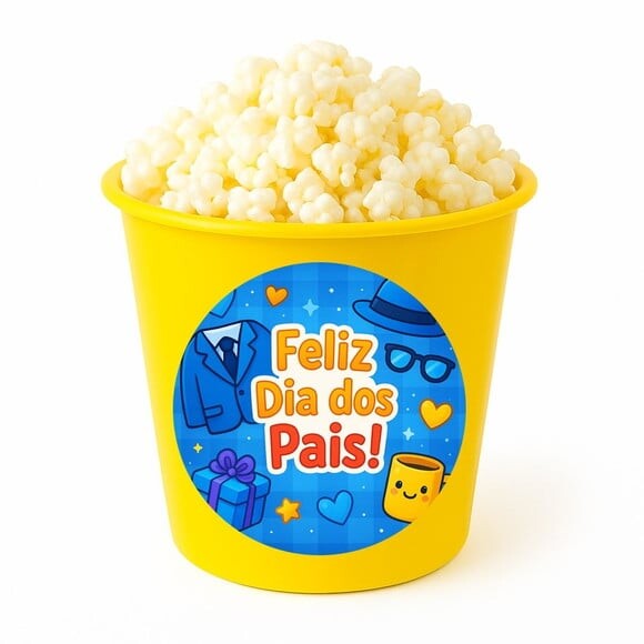 Balde de Pipoca Personalizado Infantil Dia dos Pais