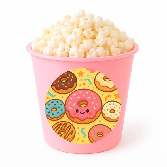 Balde de Pipoca Personalizado Infantil Donuts
