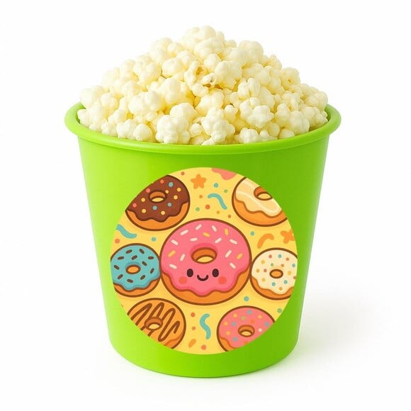 Balde de Pipoca Personalizado Infantil Donuts