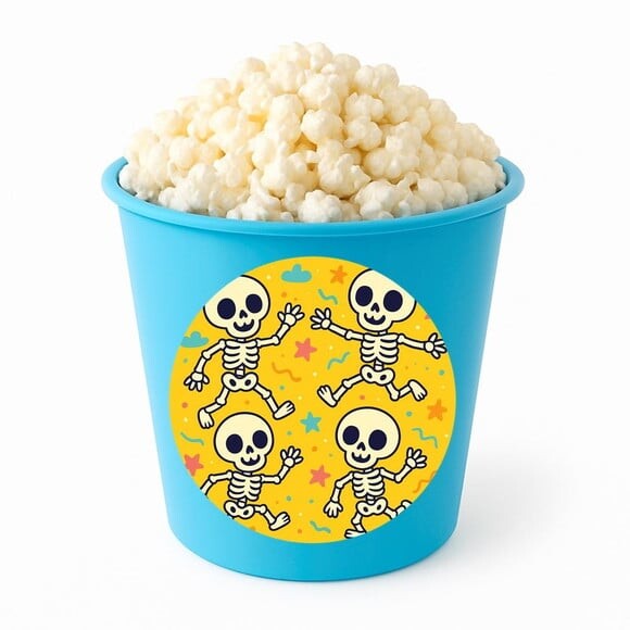 Balde de Pipoca Personalizado Infantil Esqueletinhos Kids