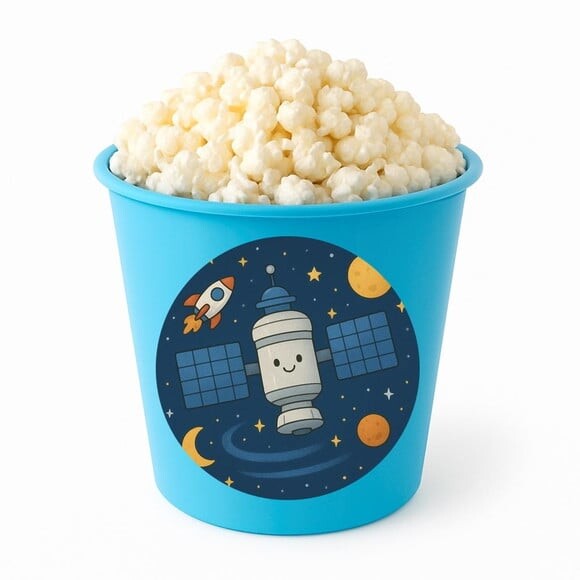 Balde de Pipoca Personalizado Infantil Estação Espacial