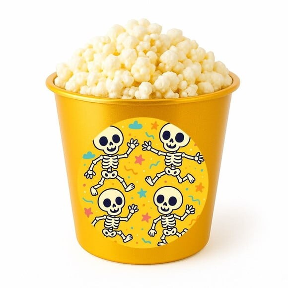 Balde de Pipoca Personalizado Infantil Esqueletinhos Kids