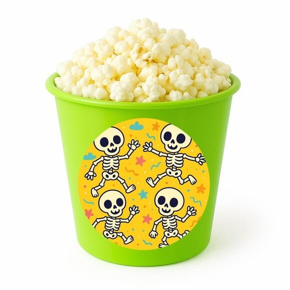 Balde de Pipoca Personalizado Infantil Esqueletinhos Kids
