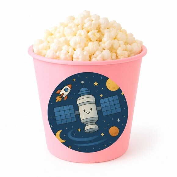 Balde de Pipoca Personalizado Infantil Estação Espacial