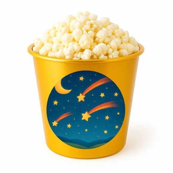 Balde de Pipoca Personalizado Infantil Estrelas Cadentes