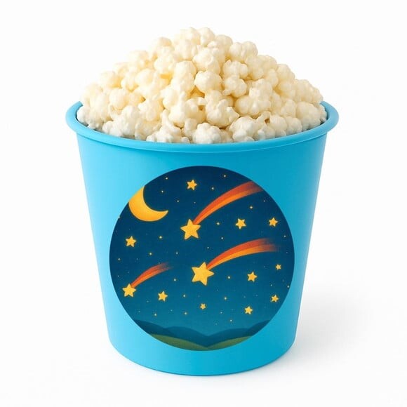 Balde de Pipoca Personalizado Infantil Estrelas Cadentes