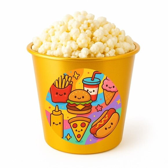 Balde de Pipoca Personalizado Infantil Fast Food