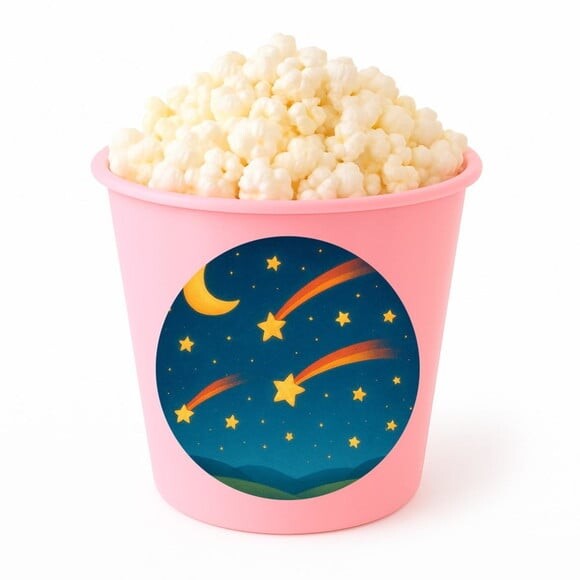 Balde de Pipoca Personalizado Infantil Estrelas Cadentes