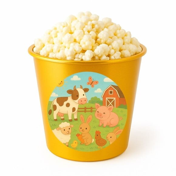 Balde de Pipoca Personalizado Infantil Fazendinha