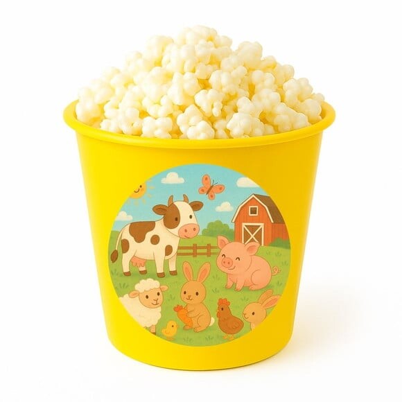 Balde de Pipoca Personalizado Infantil Fazendinha