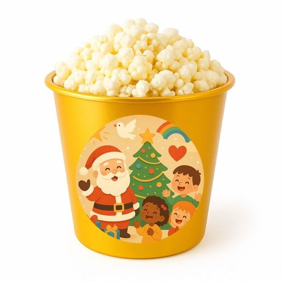 Balde de Pipoca Personalizado Infantil Feliz Natal