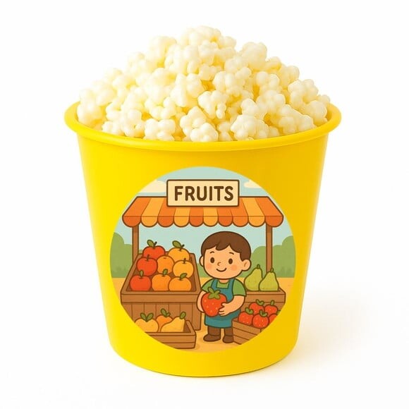 Balde de Pipoca Personalizado Infantil Feira de Frutas