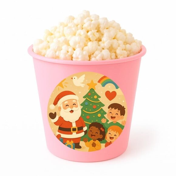 Balde de Pipoca Personalizado Infantil Feliz Natal