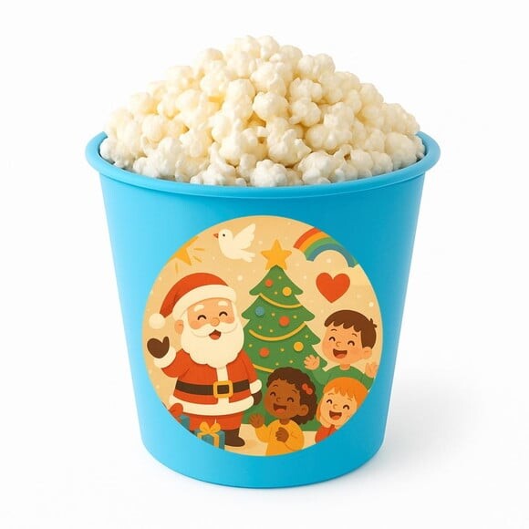Balde de Pipoca Personalizado Infantil Feliz Natal