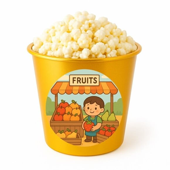 Balde de Pipoca Personalizado Infantil Feira de Frutas