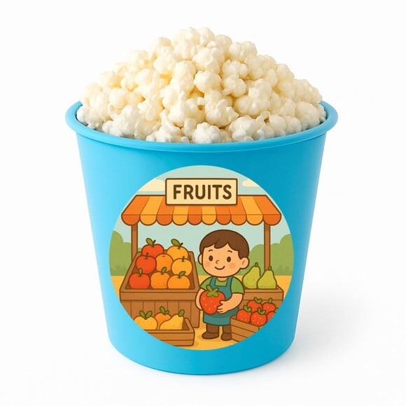 Balde de Pipoca Personalizado Infantil Feira de Frutas